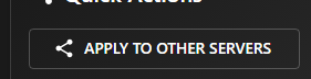 APPLY TO OTHER SERVERS button at the top of Cluster Settings