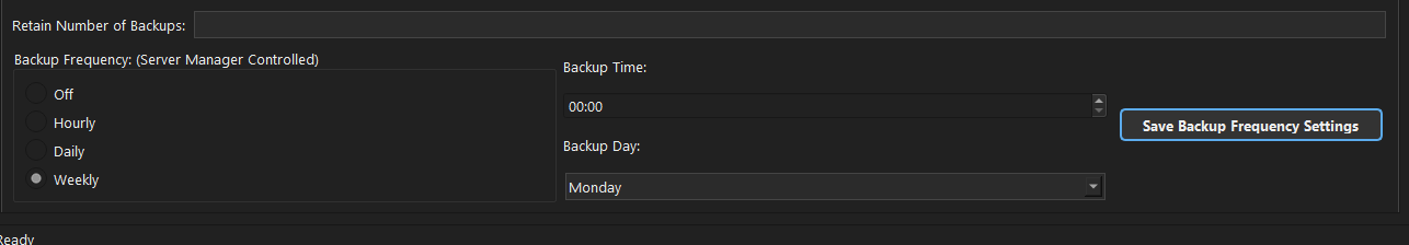 Backup Frequency Settings