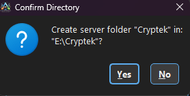 Directory Confirmation Popup