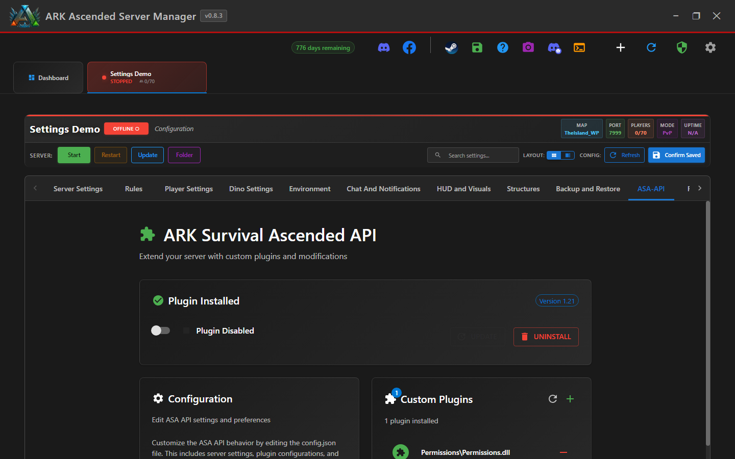 ASA-API sub-tab in AASM